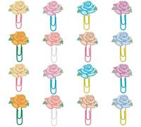 craspire 80 pcs Trombones Roses Fleurs Feuilles Reliure Trombones Pinces avec Boîte Transparente Signets Planificateur en Métal Mémorandum Distributeur pour Fournitures de Bureau École Maison Fichier