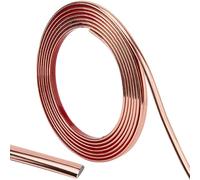 craspire 9.8 pi Moulure Murale Or Rose Peler et Coller Bandes de Calfeutrage d'angle Auto-Adhésives Flexibles Bord de Carrelage Décoratif Quart de Rond Pliable pour Miroir Plafond Meubles Comptoir