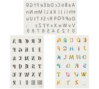 craspire 9Pcs 3 Styles Lettres Tatouages Temporaires Lettre Tatouage Autocollants Noir Coloré Papier Semi Permanent Réaliste Imperméable Amovible Alphabet Numéro Tatouage Autocollant pour Hommes