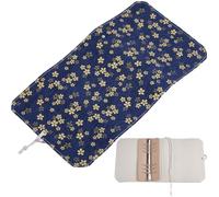 craspire A5 Housse de Protection pour Livre avec 6 Anneaux en Tissu avec Corde, Fleurs de Cerisier, Fleurs, Vagues de Mer, Tissu de Protection Lavable pour Carnet de Notes, Roman, Journal, Manuels