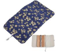 CRASPIRE A6 Housse de Protection pour Livre avec 6 anneaux en Tissu avec Corde, Motif Floral, Fleur de Cerisier, Vague de Mer, Tissu de Protection Lavable pour Carnet de Notes, Roman, Journal, Manuels