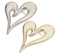 CRASPIRE Alliage Coeur Broche Platine Or Clair - Floral pour Femmes et Hommes Mariage Mariée Cocktail Danse Banquet Fête Accessoire Bijoux Saint Valentin Cadeau