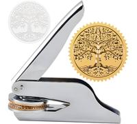 craspire Arbre de Vie en Relief Livre Ex Libris Bibliothèque 1.6 po Tampon à Sceau en Acier Inoxydable Embosser à Main Bookish Teacher Notary pour Enveloppes Cadeaux de Remise de Diplôme Invitation