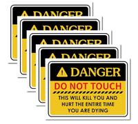 craspire Autocollants de Panneau D'Avertissement Danger Ne Touchez Pas à Cela Vous Tuera 9.8" x 6.9" Autocollant de Sécurité en Vinyle Étiquettes Adhésives Illimitées Risque de Choc Électrique
