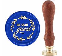 craspire Be Our Guest Sceau de Cire Timbre Couronne de Mariage Tampon de Cire à Cacheter 30 mm/1.18,(1) cm Tête en Laiton Amovible Timbre à Cacheter avec Manche en Bois pour Anniversaire