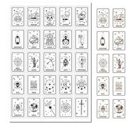 craspire Cartes de Tarot Tampon en Caoutchouc Transparent Étoile Magique Crâne Phase de Lune Boussole Soleil Joints en Silicone Transparent Timbre pour la Fabrication de Cartes de Journal DIY