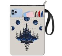 craspire Castle Book Covers Protège Livres Blanc Phase de Lune pour Livres de Poche Housse de Livre en Tissu Lavable avec Fermeture Éclair et Poche Supplémentaire pour Les Amoureux des Livres Cadeaux