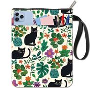 craspire Cat Book Covers Flower Book Sleeve Leaf Book Protector for Paperbacks Tissu Lavable Couverture de Livre en Tissu avec Fermeture éclair et Poche supplémentaire pour Les Amateurs de Livres