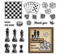 craspire Chess Poker Tampons en Caoutchouc Transparents Dés Réutilisables Funny Silicone Transparent Seals Stamp for for Journaling Card Making Friends DIY Scrapbooking Photo Frame Album