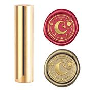 craspire Cire Sceau Timbre Lune, Mini Timbre de Colonne en Laiton Or Timbre de Cachetage Mental 15mm pour Invitation D'Enveloppe de Mariage Embellissement Bouteille Décoration de Carte-Cadeau