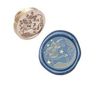 craspire Cire Sceau Timbre Tête Sirène Amovible Cachetage Laiton Timbre Tête pour Cadeaux Créatifs Enveloppes Invitations Cartes Décoration