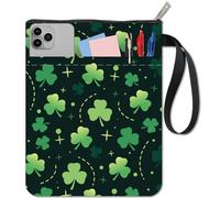 craspire Clover Book Covers Plant Leaf Book Protector Book Sleeve for Paperbacks Tissu Lavable Couverture de Livre en Tissu avec Fermeture Éclair et Poche Supplémentaire pour Les Amoureux des Livres