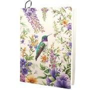 craspire Colibri Extensible Couverture de Livre Fleur Animal Lavable réutilisable Grand Protecteur de Livre en Nylon élastique enveloppes de Cahier adapté à 9 x 11in Livres à Couverture Rigide élèves