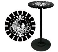 craspire Corbeau Phase de Lune Pendule Présentoir en Cristal Support Corbeau Noir en Bois Radiesthésie Divination Tableaux Magiques Métaphysiques Trucs de Sorcière pour Halloween Maison Suspendue