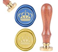 craspire Couronne de Timbre Sceau de Cire, Timbres de Cachetage de Cire Vintage Animal Rétro Timbre en Bois Tête en Laiton Amovible 25mm pour Enveloppes Invitations Embellissement
