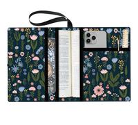 craspire Couverture de Livre à Fleurs Protection de Livre Noire Housse de Livre Multicouche pour Livres de Poche Couverture de Livre en Tissu Lavable avec Poche Supplémentaire pour Les Amoureux