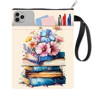 craspire Couverture de Livre à Motifs de Livres Pochette de Livre Protection de Livre à Fleurs pour Livres de Poche Couverture de Livre en Tissu Lavable avec Fermeture Éclair et Pochette