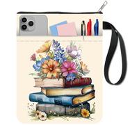 craspire Couverture de Livre à Motifs Floraux Protège Livres pour Livres de Poche Couverture de Livre en Tissu Lavable avec Fermeture Éclair et Poche Supplémentaire pour Les Amoureux des Livres