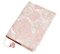 craspire Couverture de Livre A5 Taille 8.3 x 6.3 Pouces Tissu Satiné Doux Fleur Rose Housse de Livre Lavable Marque Page Couverture Rigide Couverture Souple Protecteur de Livre pour Les Amoureux