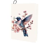 craspire Couverture de Livre Colibri Extensible Pochette de Livre Fleur d'Oiseau Tissu Elastique Tissu Protecteur de Livre 9 x 14po Lavable Réutilisable Grand Livres Enveloppe Convient