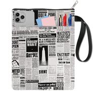 CRASPIRE Couverture de Livre de Journal Housse de Livre Vintage Housse de Protection de Livre en Tissu Lavable Ceinture de Livre en Tissu Fermeture éclair et Poche à Manches Extra pour Amateurs