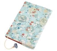 craspire Couverture de Livre de Taille A5 8.3 x 6.5 Pouces Tissu Satiné Doux Vintage Floral Housse de Livre Lavable Marque Page Couverture Rigide Broché Couverture Souple Protecteur de Livre
