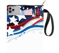 craspire Couverture de Livre du Jour de L'Indépendance Protection de Livre en Forme D'Étoile pour Livres de Poche Couverture de Livre en Tissu Lavable avec Fermeture Éclair et Poche Supplémentaire