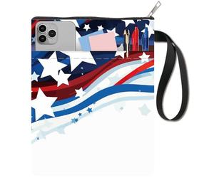 craspire Couverture de Livre du Jour de L'Indépendance Protection de Livre en Forme D'Étoile pour Livres de Poche Couverture de Livre en Tissu Lavable avec Fermeture Éclair et Poche Supplémentaire