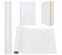 craspire Couverture de Livre en Tissu Blanc de 51 x 11.8 Pouce avec Support en Papier et Tissu Suédé pour Reliure de Livres Fournitures de Reliure Scrapbooking Protection D'Album Bricolage