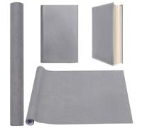 craspire Couverture de Livre en Tissu Gris Argenté de 51 x 11.8 Pouce avec Support en Papier Surface en Tissu Suédé Reliure pour Fournitures de Reliure Scrapbooking Protection Album Bricolage
