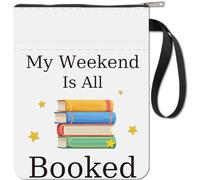 craspire Couverture de Livre en Tissu Lavable avec Fermeture éclair et Pochette supplémentaire pour Les Amoureux des Livres, Les camarades de Classe et Les Amis