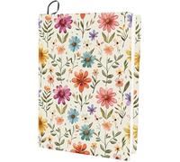 craspire Couverture de Livre Extensible à Fleurs Feuille Florale Lavable et Réutilisable Grand Tissu en Nylon Protection de Livre en Polyester Enveloppes Élastiques de 9.4x15.7 Pouce Adaptées