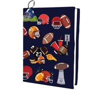 craspire Couverture de Livre Extensible Couvertures de Livre Élastiques 15.7 x 9.8 Pouce Rugby Football Sport Notebook Wraps Jusqu'À 9 x 11 Pouces Tissu Lavable Réutilisable Protecteur de Pochette