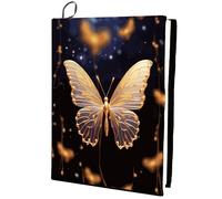 craspire Couverture de Livre Extensible en Forme de Papillon Dessin Animé Animal Lavable et Réutilisable Grand Tissu en Nylon Protection de Livre en Polyester Enveloppes Élastiques de 9.4x15.7 Pouce