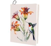 CRASPIRE Couverture de Livre Extensible Florale Colibri Fleur Lavable Réutilisable Grand Tissu en Nylon Polyester Protecteur de Livre 9.4x15.7 pouce Enveloppes Élastiques pour Cahier Convient