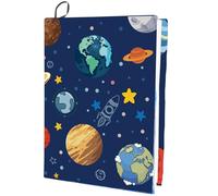 craspire Couverture de Livre Extensible Planète Ciel Cosmique Lavable Réutilisable Grandes Couvertures de Protection en Nylon 9.4x15.7 Pouce Enveloppes de Cahier Élastiques Adaptées à la Plupart des