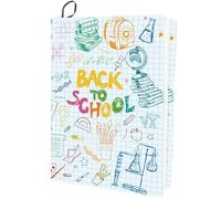 craspire Couverture de Livre Extensible pour la Rentrée Scolaire Tissu Extensible Motif Crayon Lettres Lavable Réutilisable Grand en Nylon Élastique Protège Livres Convient à la Plupart des Livres