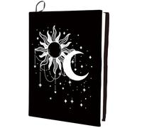 craspire Couverture de Livre Extensible Soleil et Lune Étoile Lavable Réutilisable Grandes Couvertures de Protection en Nylon 9.4x15.7 Pouce Enveloppes de Cahier Élastiques Adaptées à la Plupart des