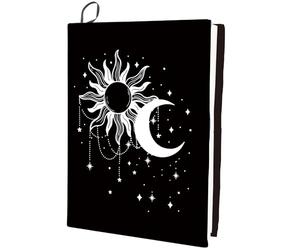 craspire Couverture de Livre Extensible Soleil et Lune Étoile Lavable Réutilisable Grandes Couvertures de Protection en Nylon 9.4x15.7 Pouce Enveloppes de Cahier Élastiques Adaptées à la Plupart des