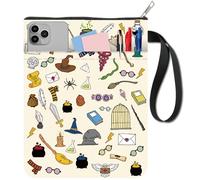CRASPIRE Couverture de Livre Magic Elements Protection de Livre pour Livres de Poche Tissu Lavable avec Fermeture Éclair et Pochette Supplémentaire pour les Amoureux des Livres Cadeaux pour Camarades
