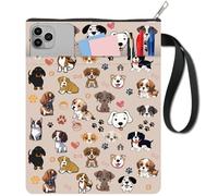 craspire Couverture de Livre pour Chien Protection de Livre en Forme de Cœur pour Livres de Poche Couverture de Livre en Tissu Lavable avec Fermeture Éclair et Poche Supplémentaire pour Les Amoureux