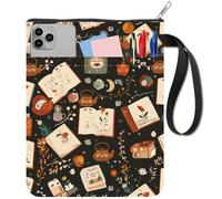 CRASPIRE Couverture de Livre Rétro à Fleurs - Housse de Protection en Tissu Lavable avec Fermeture Éclair et Poche Supplémentaire pour Livres de Poche - Cadeaux pour les Amoureux des Livres