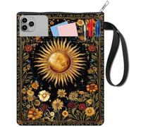 craspire Couverture de Livre Sun Book Covers Flower Book Covers Moon Retro Floral Protège Livres de Poche en Tissu Lavable avec Fermeture Éclair et Pochette Supplémentaire Idéal pour Les Amoureux