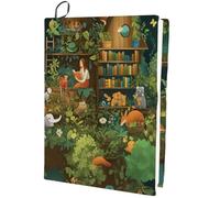 craspire Couverture de Livre Vert forêt couvertures de Livre élastiques 15,7 x 9,8 Pouces Animaux Rectangle Lavable réutilisable Grand Tissu de Nylon Protecteur enveloppements de Cahier adapté