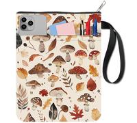 craspire Couvertures de Livre de Champignons Protecteur de Livre de Feuille Douille de Livre pour Les Livres de Poche Tissu Lavable Couverture de Livre avec Fermeture éclair et Poche supplémentaire