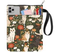 CRASPIRE Couvertures de livre de chat protecteur de livre de fleur pochette de livre de plante pour les livres de poche tissu lavable couverture de livre de tissu avec fermeture éclair et poche