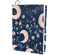 craspire Couvertures de Livre Moon Couverture de Livre Extensible 15.7 x 9.8 Pouce Fleur Réutilisable Lavable Grand Tissu Élastique en Nylon Protecteur de Cahier Enveloppes Convient