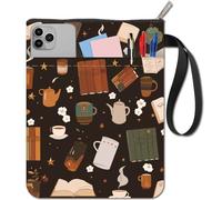 craspire Couvertures de Livre Noires en Tissu Lavable avec Fermeture Éclair et Poche Supplémentaire pour Les Amateurs de Livres Cadeaux pour Camarades de Classe