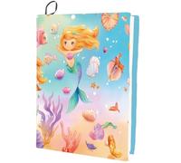 craspire Couvertures de Livre océan couvertures Extensibles de Pochette de Livre Coquille de sirène 15,7 x 9,8 Pouces Grand Tissu en Nylon Protecteur réutilisable Lavable enveloppes de Cahier adapté