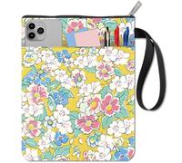 CRASPIRE Couvertures de Livres à Fleurs Colorées Protection de Livre pour Livres de Poche Couverture de Livre en Tissu Lavable avec Fermeture Éclair et Poche Supplémentaire pour les Amoureux